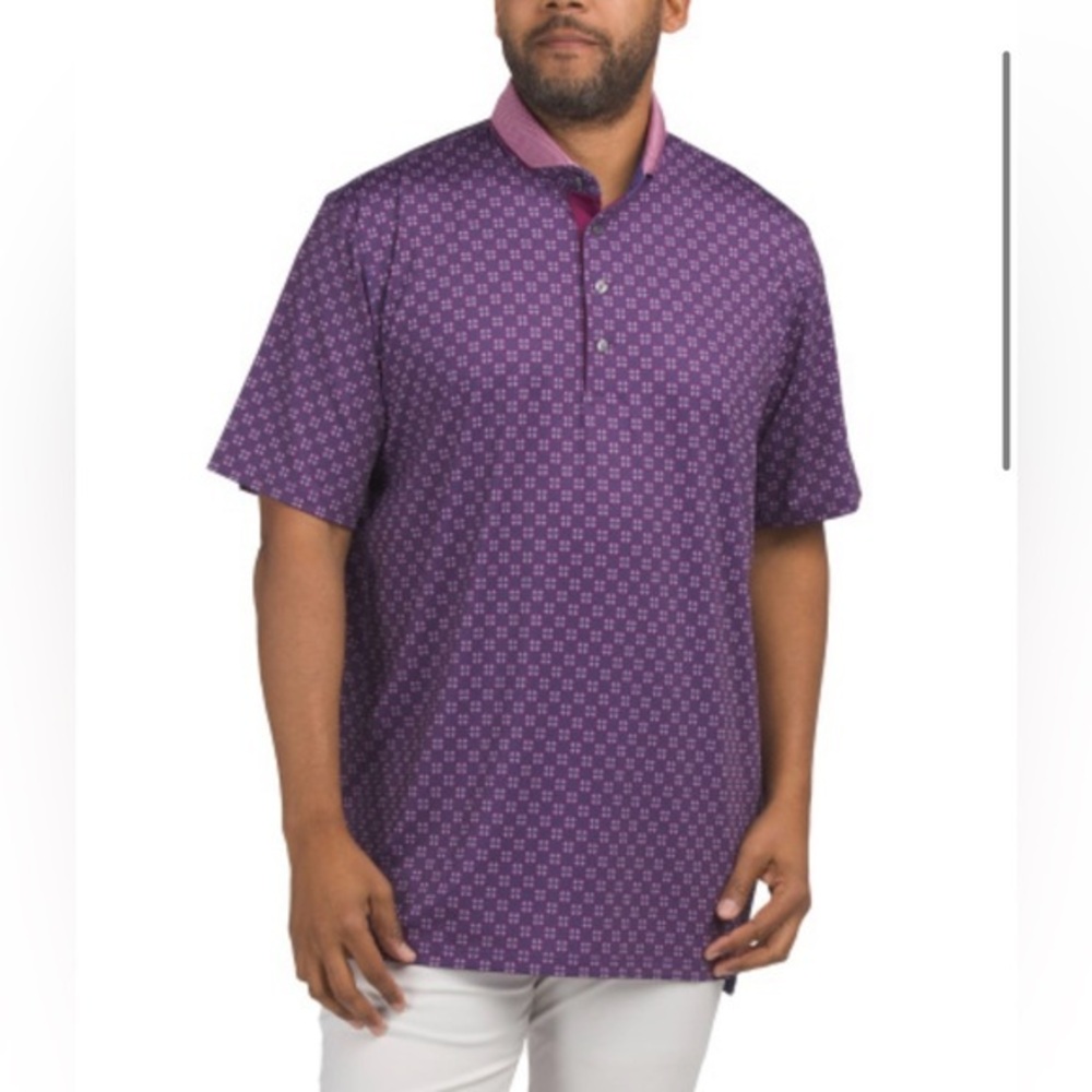 Greyson Purple Patterned Polo Shirt